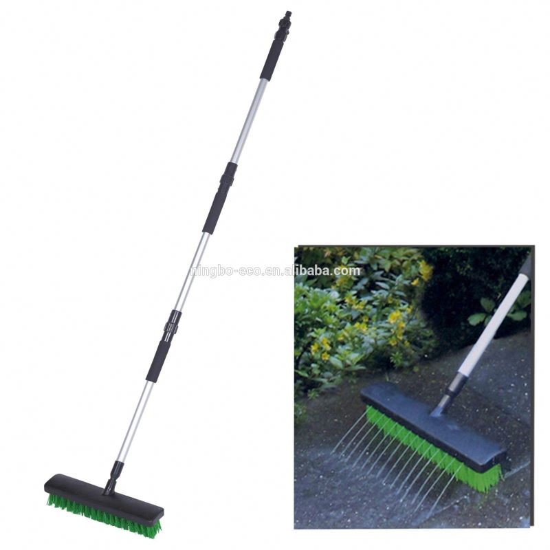 Heavy Duty Extendable Water Jet Hose Garden Brush Broom Outdoor Patio Path Clean