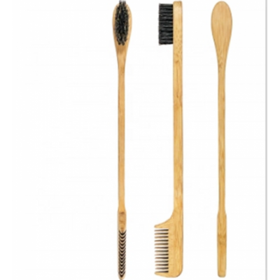 2020 2 In 1 Novel Design Wooden Eyebrow Brush Hair Styling Brush