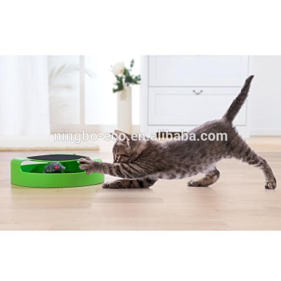 Interactive Pet Cat Kitten Toy Catch The Mouse Plush Moving Scratching Claw Care Mat Play Cat Toy